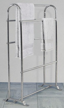MILLER CLASSIC CHROME BATHROOM FREE STANDING TOWEL HORSE, 646C 